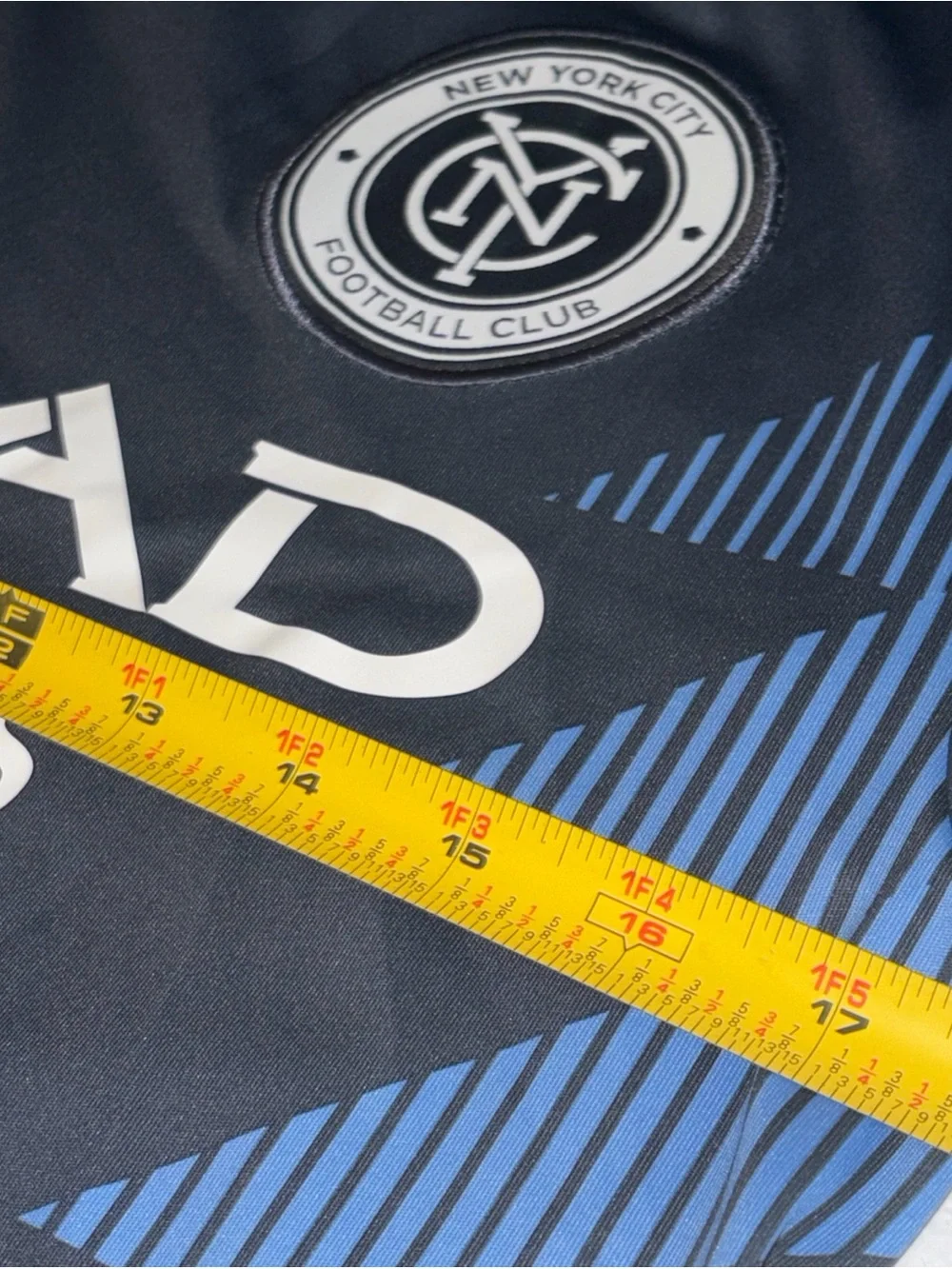 adidas Black and Sky Blue NYCFC Men's Soccer Jersey